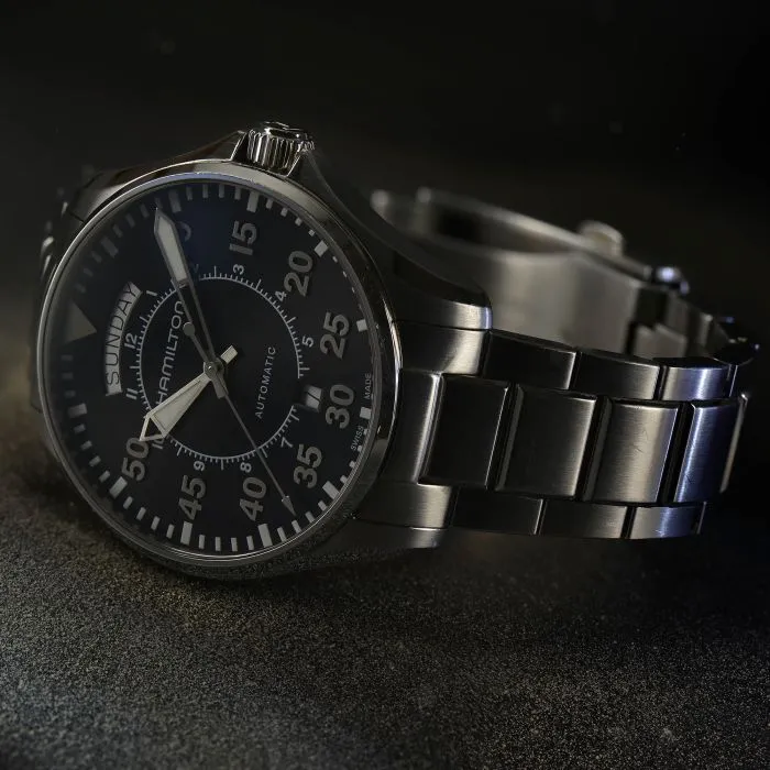 Hamilton Khaki Aviation Pilot Day Date Auto Black H64615135 detay görseli 5