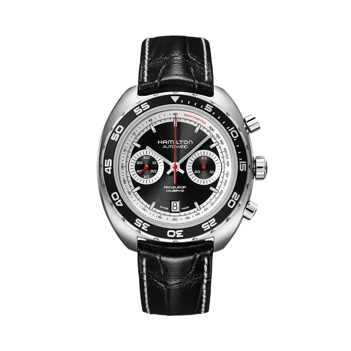 Hamilton American Classic Pan Europ Auto Chrono Otomatik Siyah H35756735