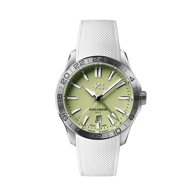 Beğenmek için çift tıkla Christopher Ward C63 Sealander GMT Otomatik Pistachio C6342AGM4S00V0RW Görsel 1