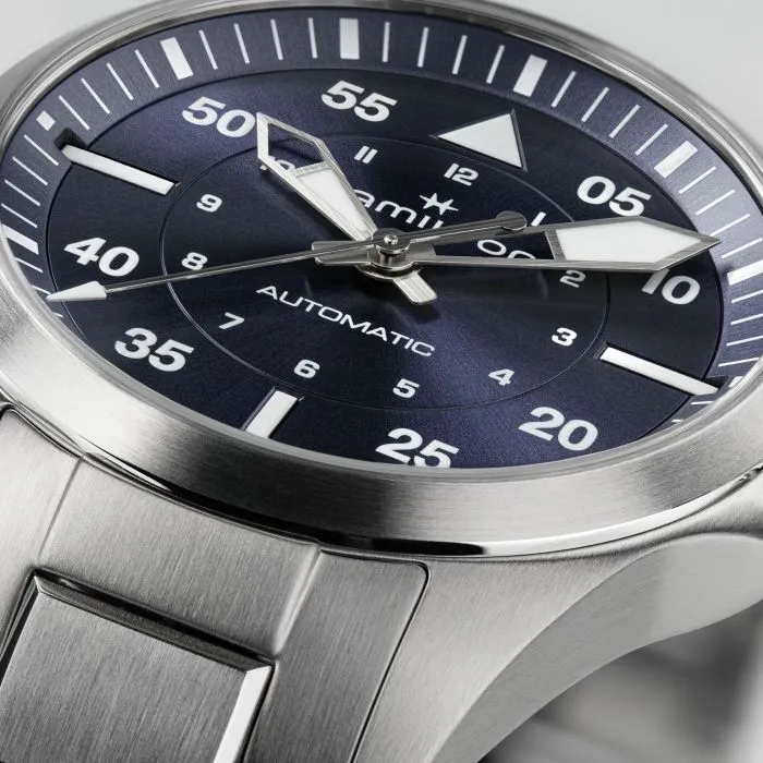 Hamilton Khaki Aviation Pilot Auto Otomatik Mavi H76215140 detay görseli 3