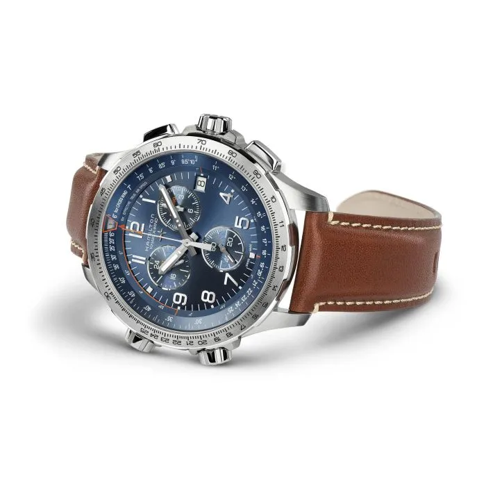 Hamilton Khaki Aviation X-Wind GMT Chrono Quartz Blue H77922541 detay görseli 3