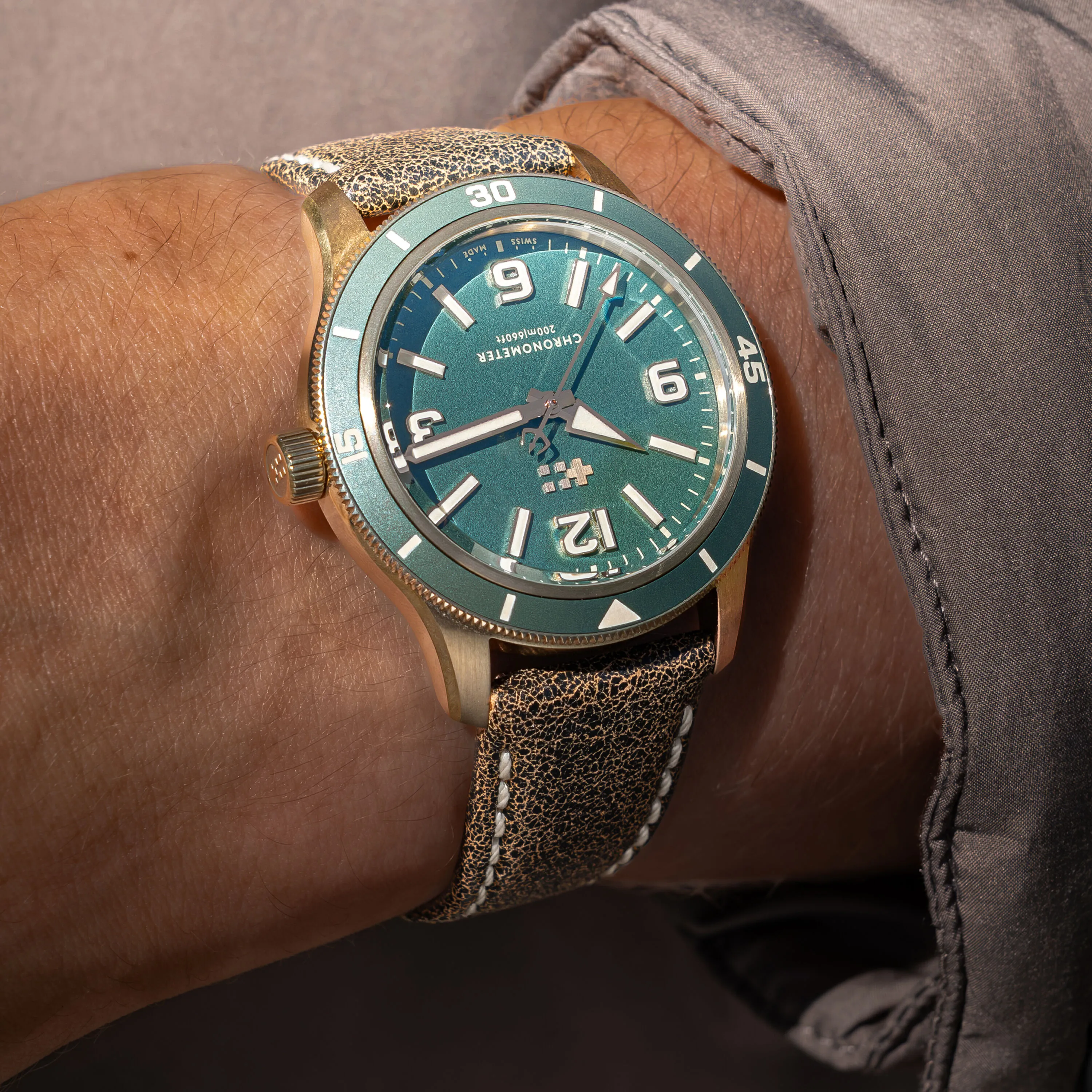Christopher Ward C60 Trident Biscay Bronze Otomatik Yeşil C6039C3H1B0VV0HV detay görseli 1