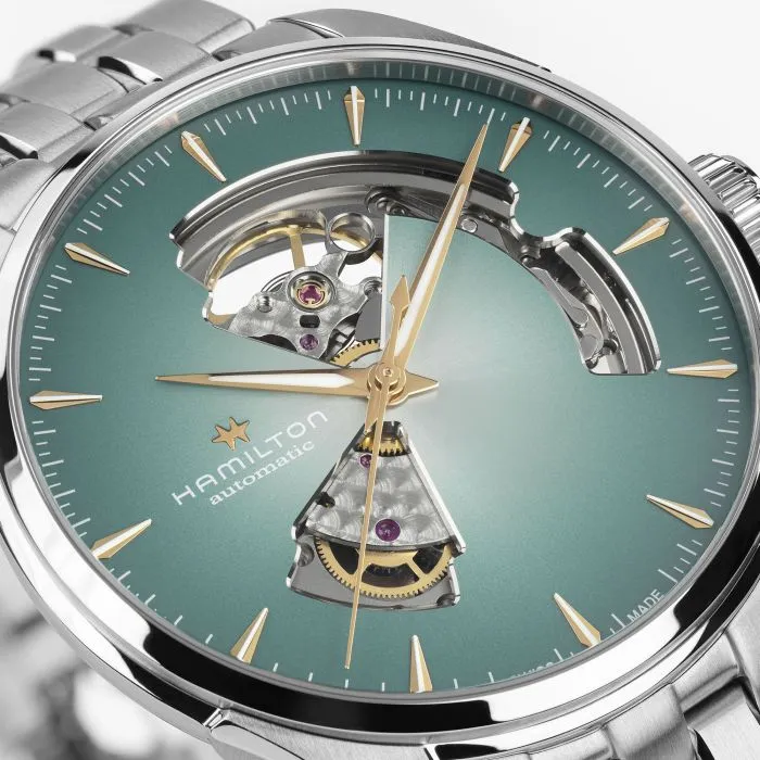Hamilton Jazzmaster Open Heart Auto 40mm Mavi H32675141 detay görseli 2