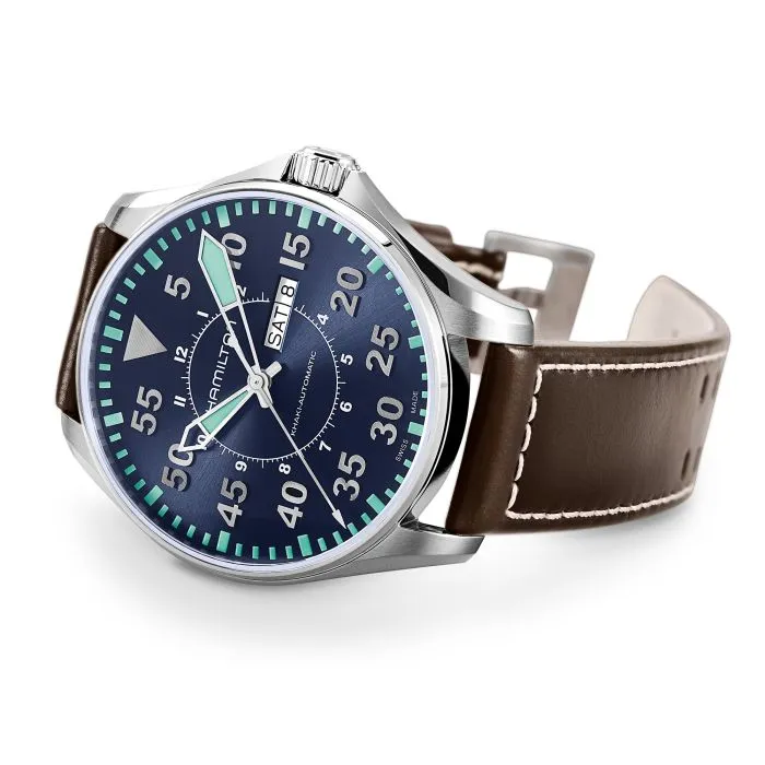 Hamilton Khaki Aviation Pilot Day Date Auto Otomatik Mavi H64715545 detay görseli 1