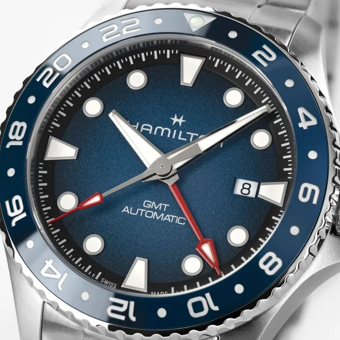 Hamilton Khaki Navy Scuba Auto GMT 43mm Mavi H82535140 detay görseli 1