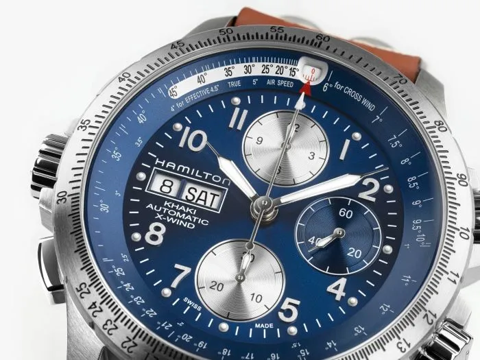 Hamilton Khaki Aviation X-Wind Auto Chrono Mavi H77506540 detay görseli 4