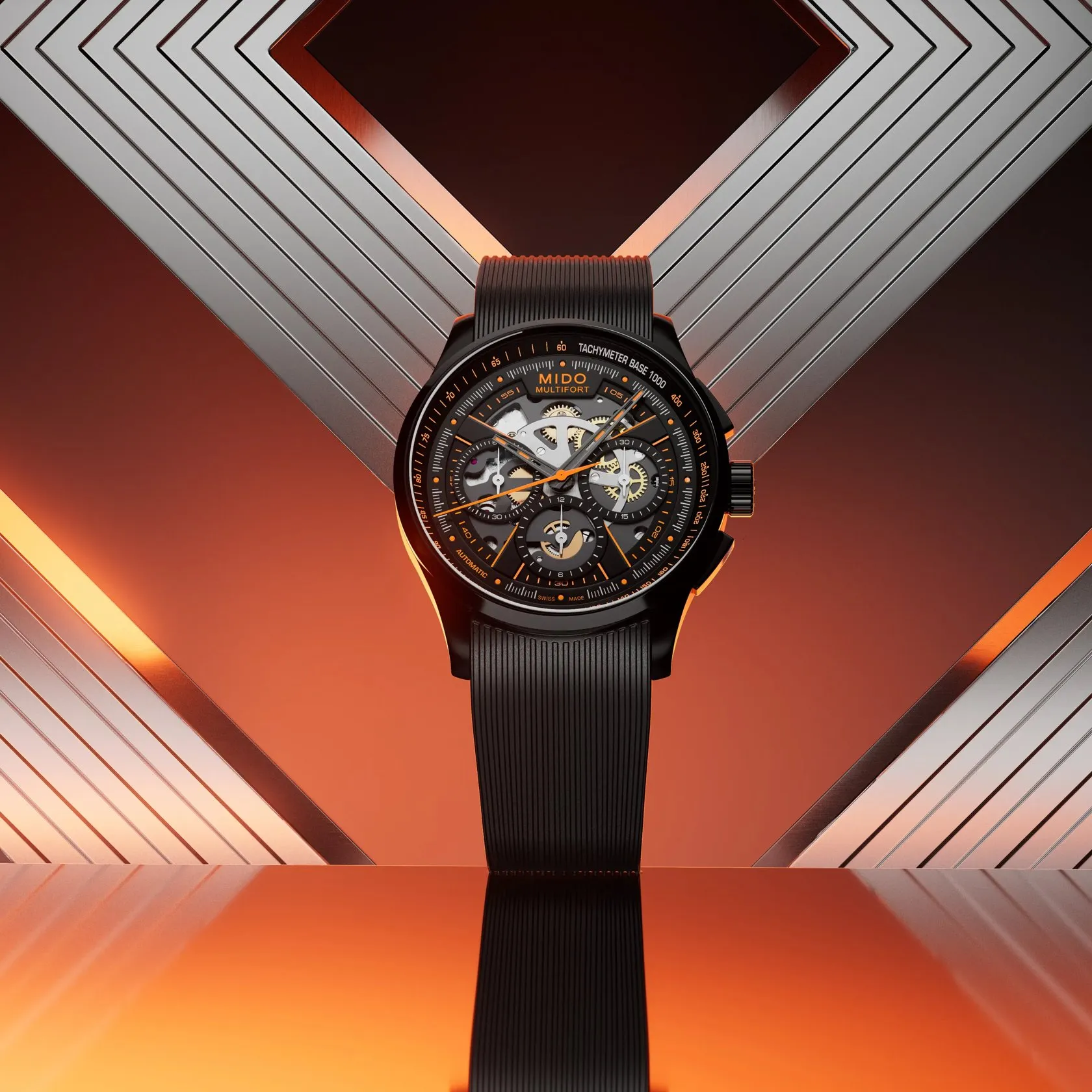 Mido Multifort Skeleton Chronograph Otomatik M0386623705000 detay görseli 4