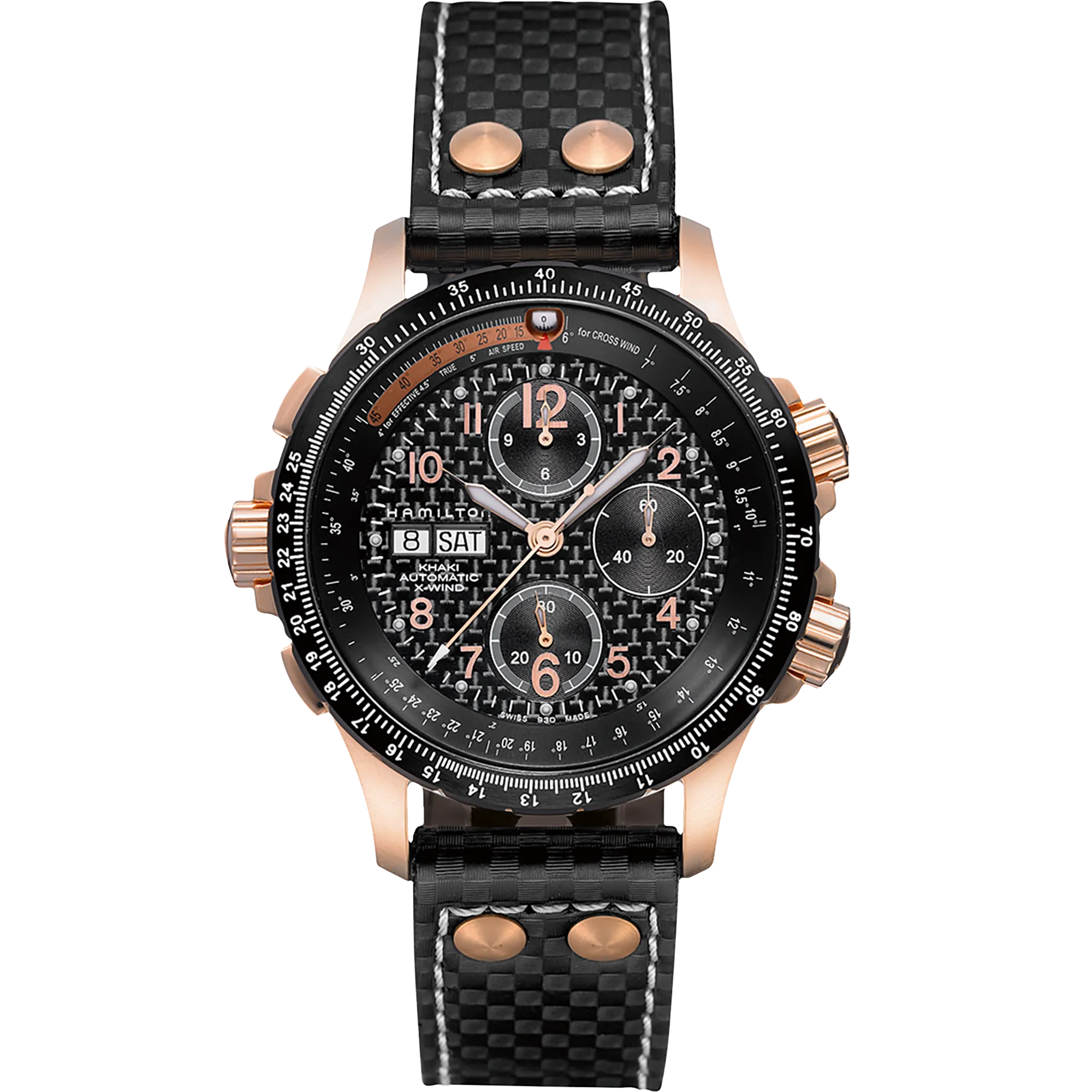 Hamilton Khaki Aviation X-Wind Auto Chrono Otomatik Siyah H77696793 detay görseli 1