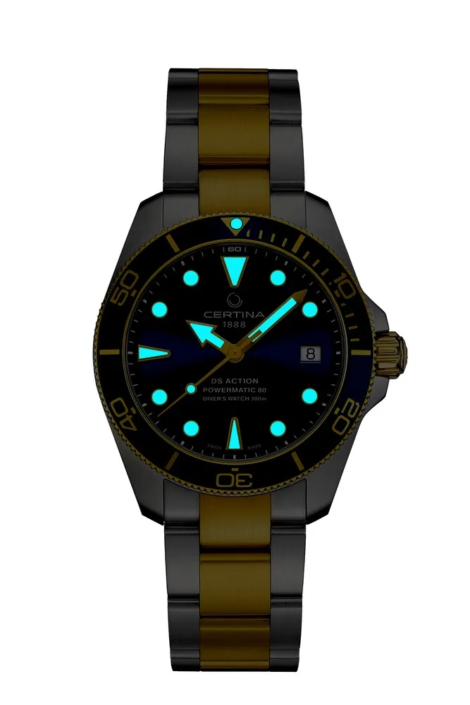 Certina DS Action Diver 38mm Powermatic 80 Sea Turtle Conservancy Special Edition Otomatik Blue C0328072204110 detay görseli 1