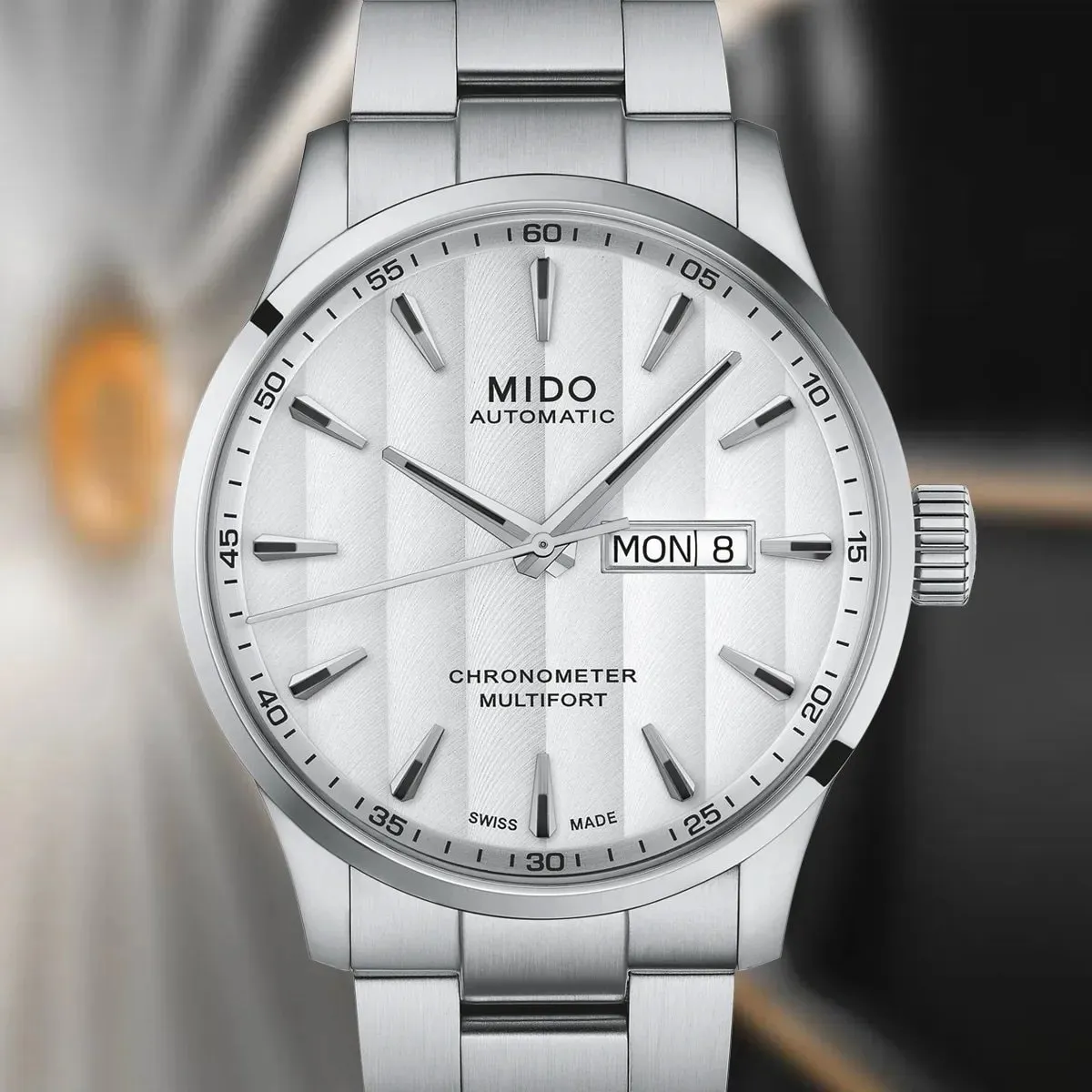 Mido Multifort Chronometer 1 Otomatik Beyaz M0384311103100 detay görseli 3