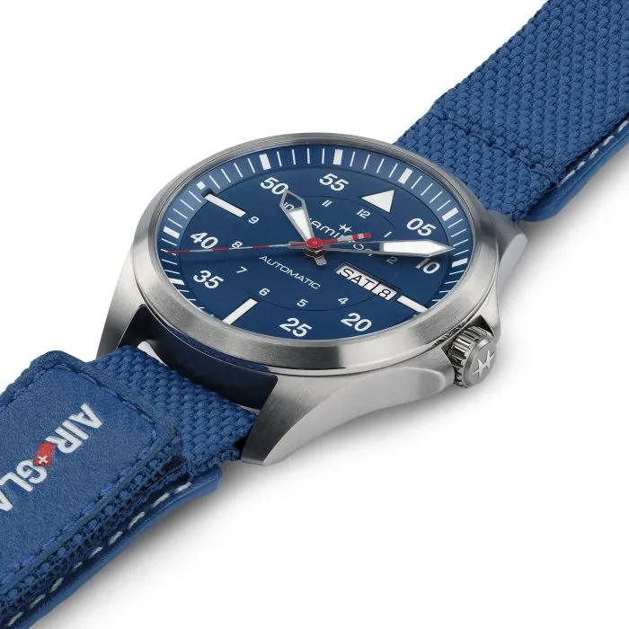 Hamilton Khaki Aviation Pilot Day Date Auto Air-Glaciers Edition Mavi H64655941 detay görseli 4