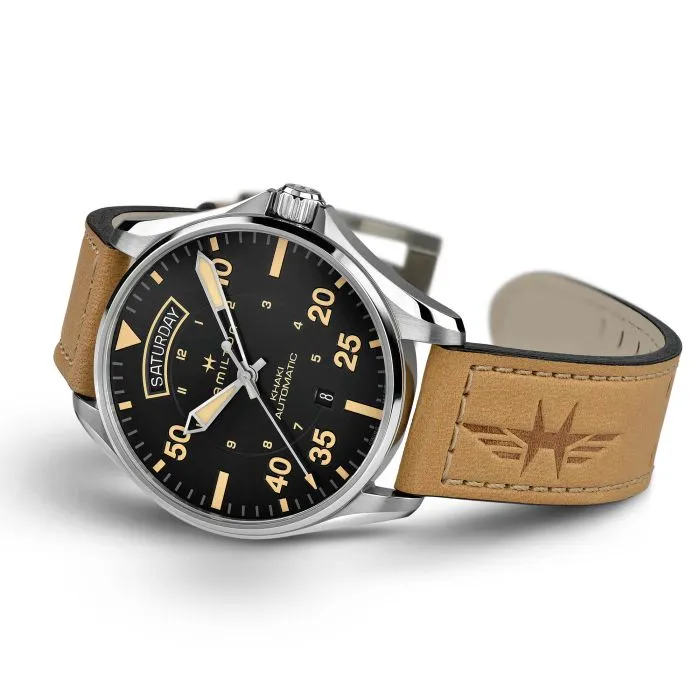 Hamilton Khaki Aviation Day Date Auto Otomatik Siyah H64645531 detay görseli 4