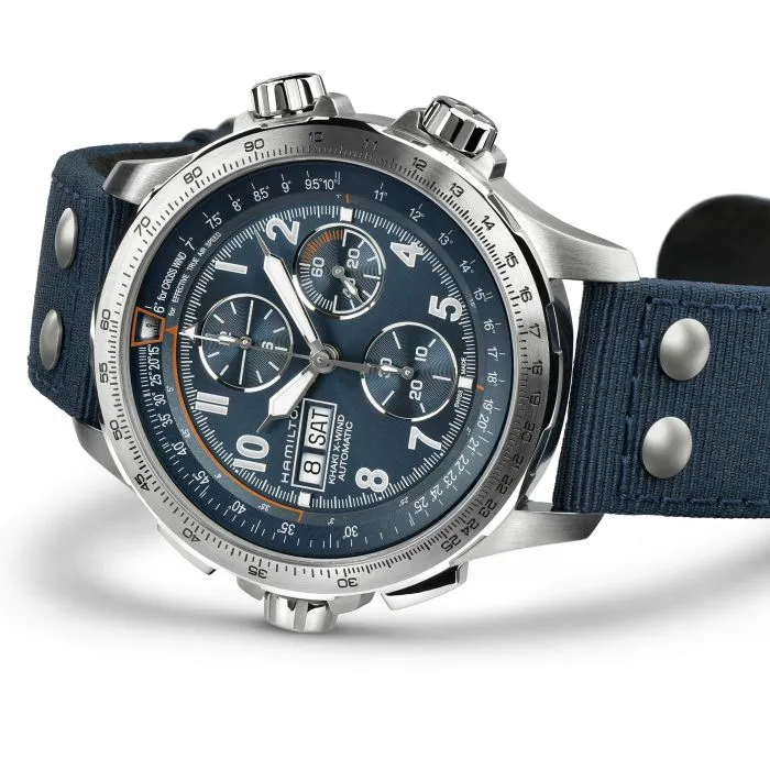 Hamilton Khaki Aviation X-Wind Auto Chrono Otomatik Mavi H77906940 detay görseli 2