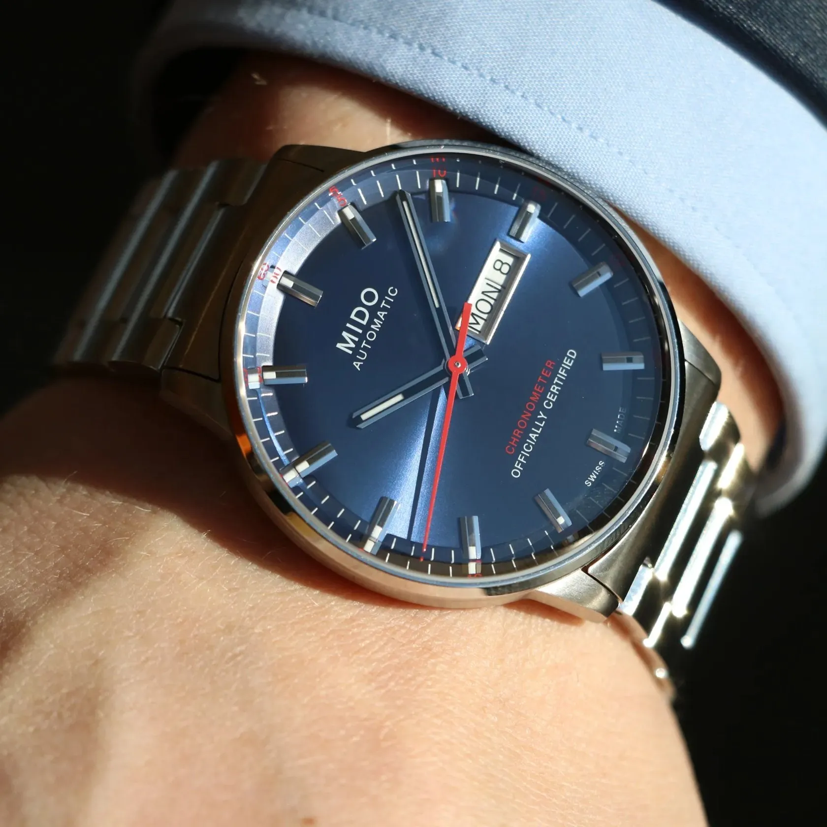 Mido Commander Chronometer Otomatik Mavi M0214311104100 detay görseli 3