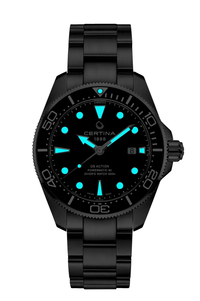 Certina DS Action Diver 43mm Powermatic 80 Otomatik Yeşil C0326071109100 detay görseli 1