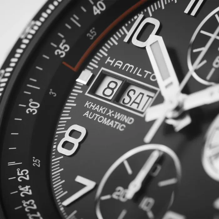 Hamilton Khaki Aviation X-Wind Auto Chrono Otomatik Siyah H77736733 detay görseli 1