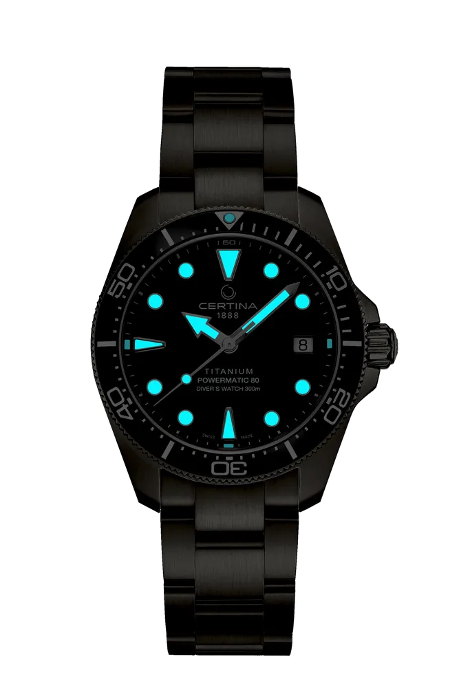 Certina DS Action Diver 38mm Titanium Automatic Black C0488074405101 detay görseli 1