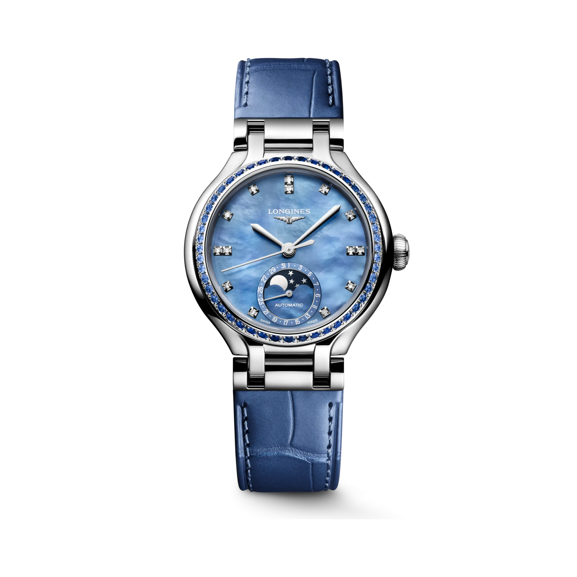 Longines PrimaLuna Moonphase Otomatik Mavi Sedef L81260972