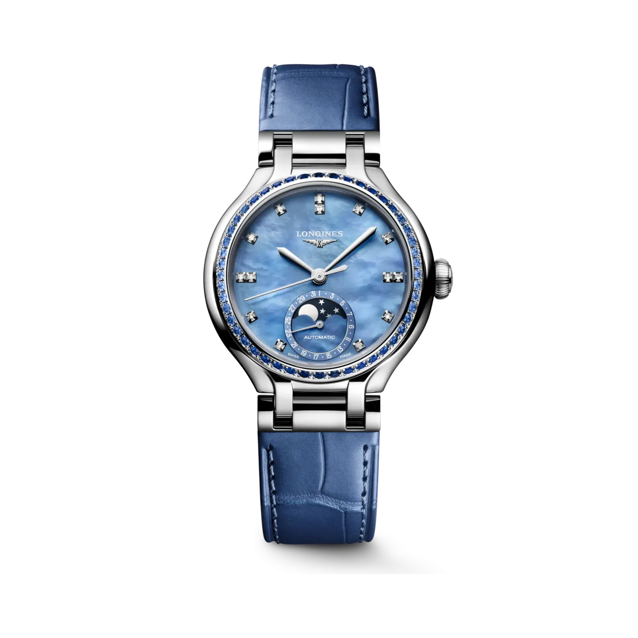 Longines PrimaLuna Moonphase Otomatik Mavi Sedef L81260972