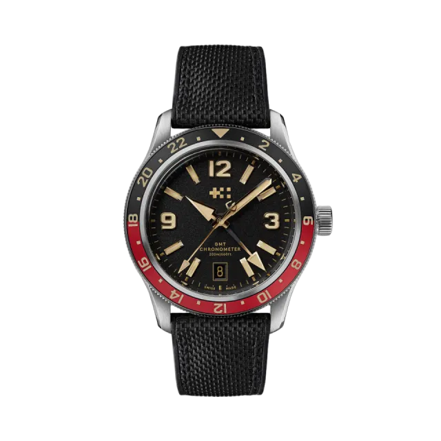 Beğenmek için çift tıkla Christopher Ward C60 Trident Biscay GMT Otomatik Siyah C6039AGM1S0RK0HK Görsel 1