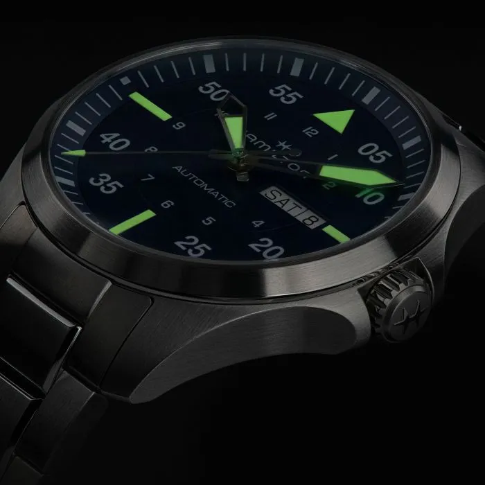 Hamilton Khaki Aviation Pilot Day Date Auto Mavi H64635140 detay görseli 4