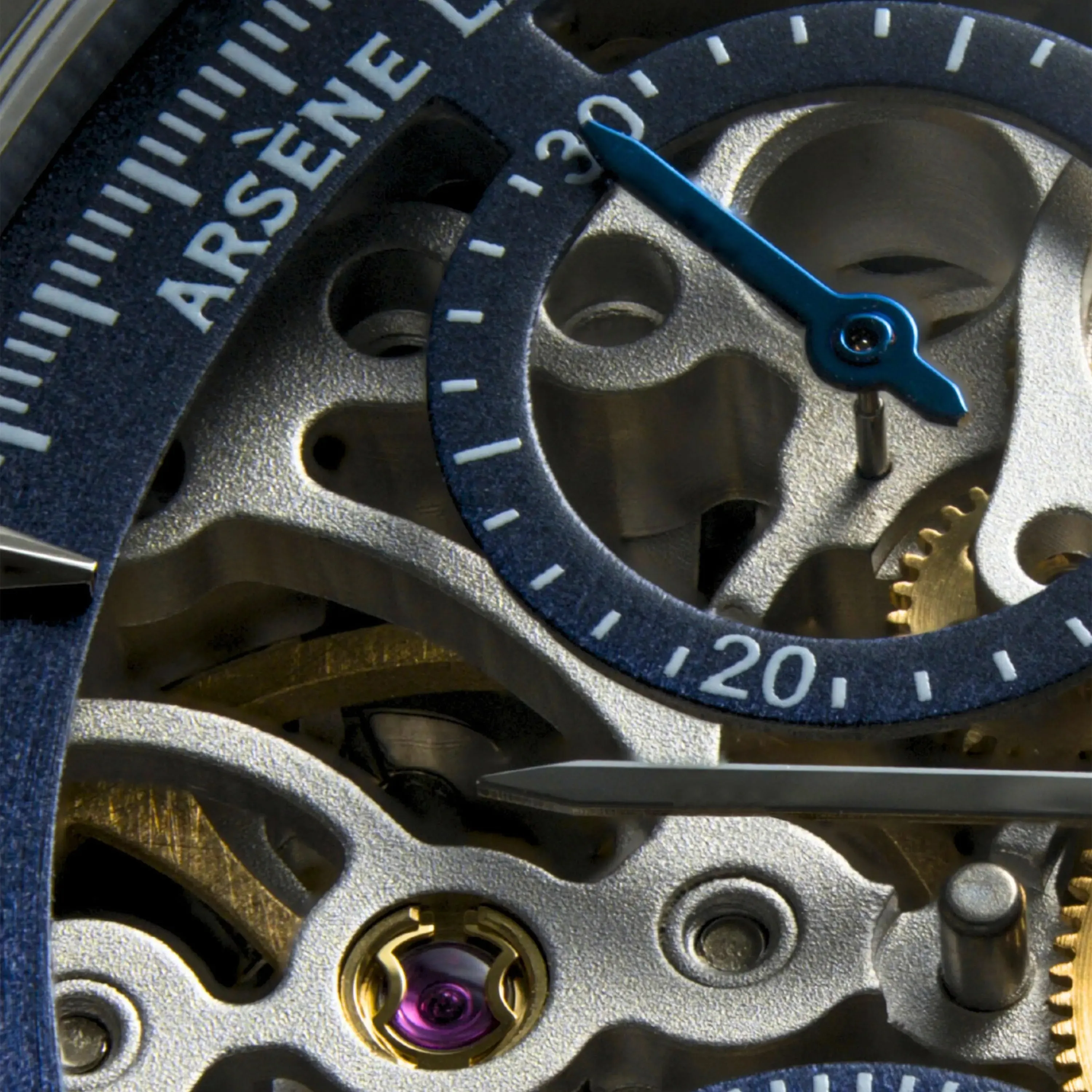 Arsene Lippens Scheletrato Blu Opaco Otomatik Matte Blue 0764BO detay görseli 5