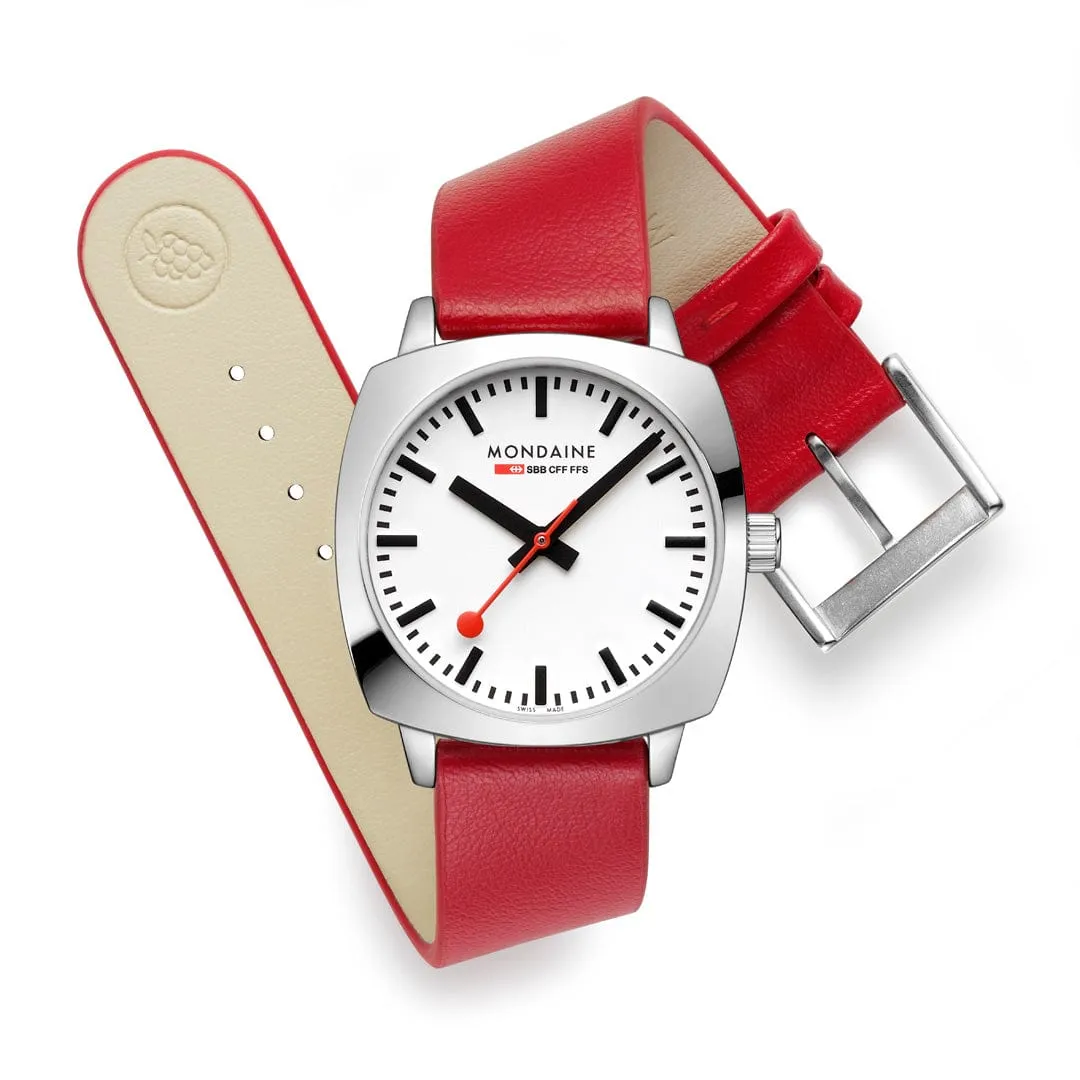 Mondaine Petite Cushion Red MSL31110LCV detay görseli 3