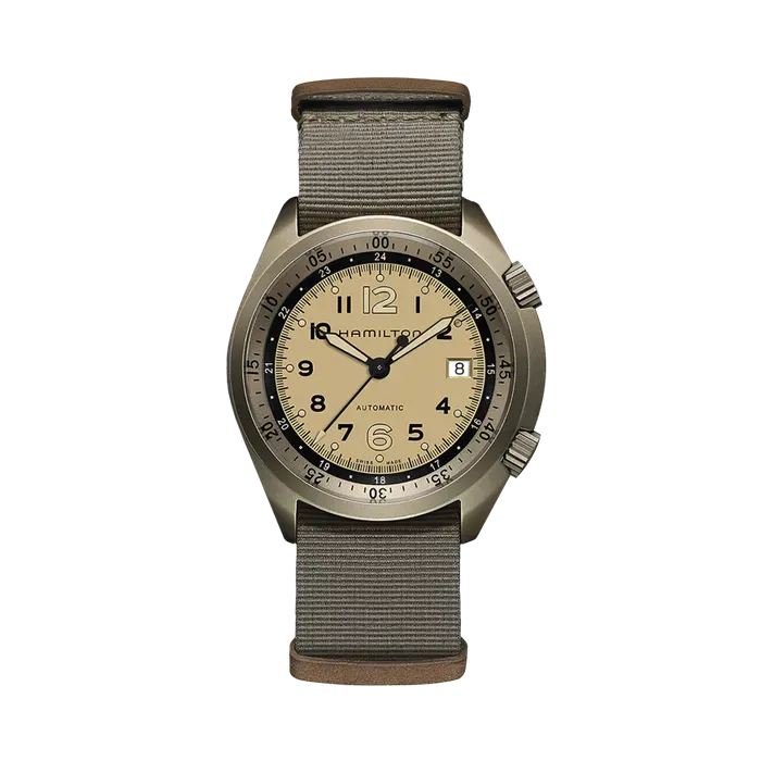 Hamilton Khaki Aviation Pilot Pioneer Aluminium Beige H80435895