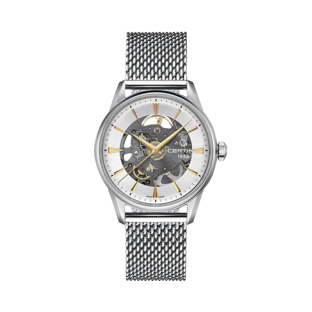Certina DS-1 Skeleton Otomatik Silver C0299071103100