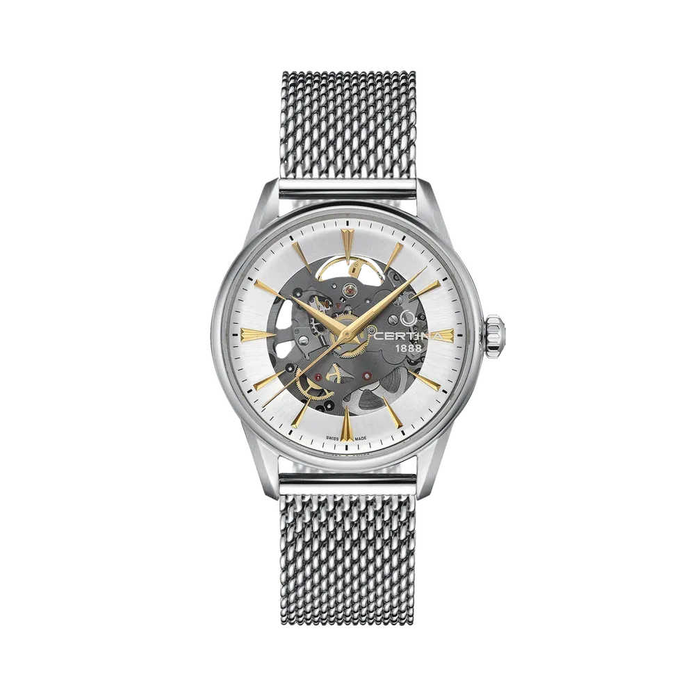 Certina DS-1 Skeleton Otomatik Silver C0299071103100