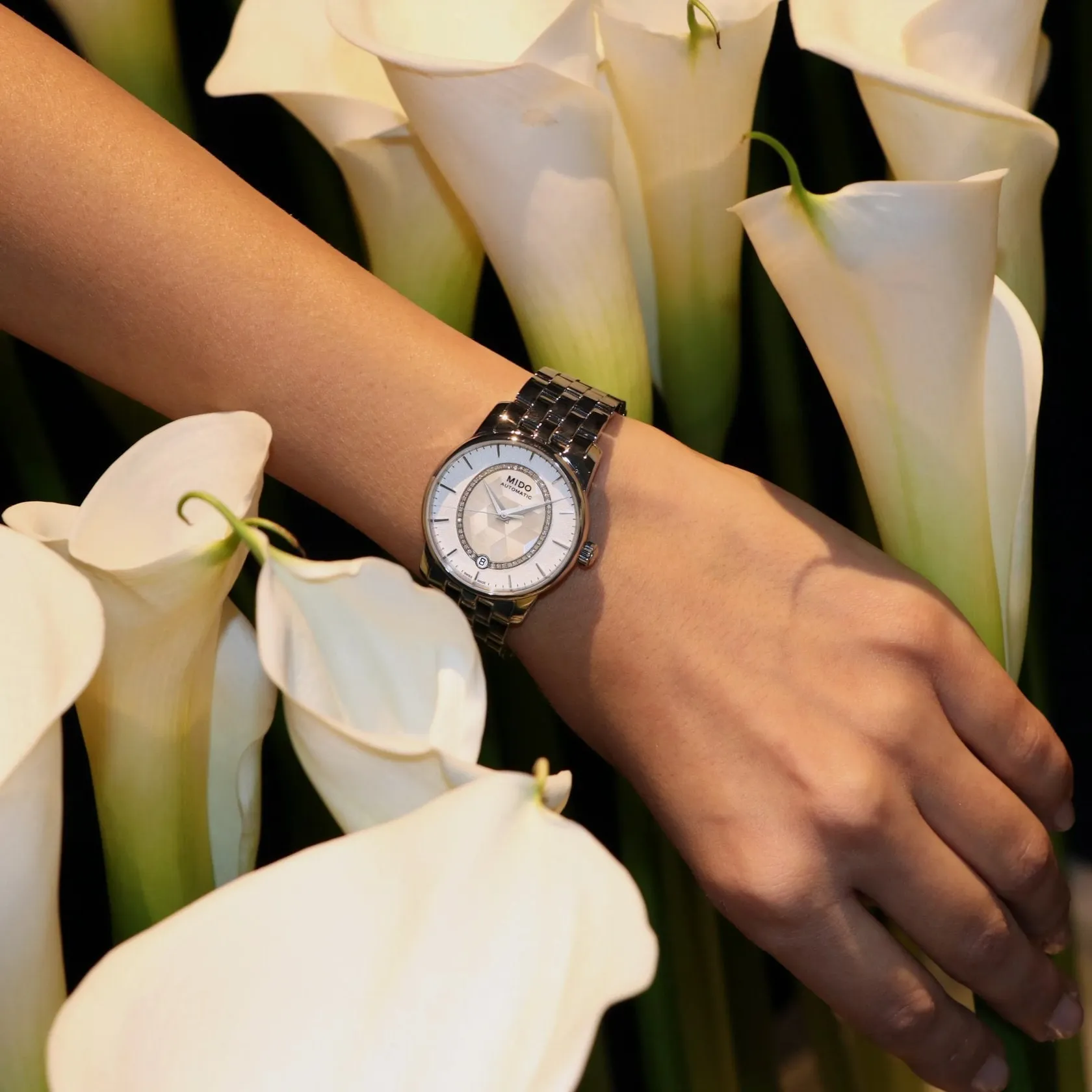 Mido Baroncelli Prisma Otomatik Beyaz Sedef M0072071111600 detay görseli 3