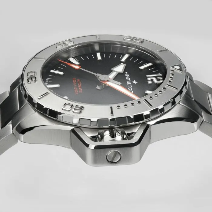 Hamilton Khaki Navy Frogman Auto Otomatik Siyah H77485130 detay görseli 3