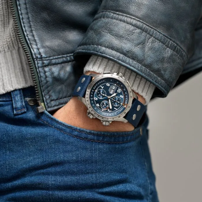 Hamilton Khaki Aviation X-Wind Auto Chrono Otomatik Mavi H77906940 detay görseli 4