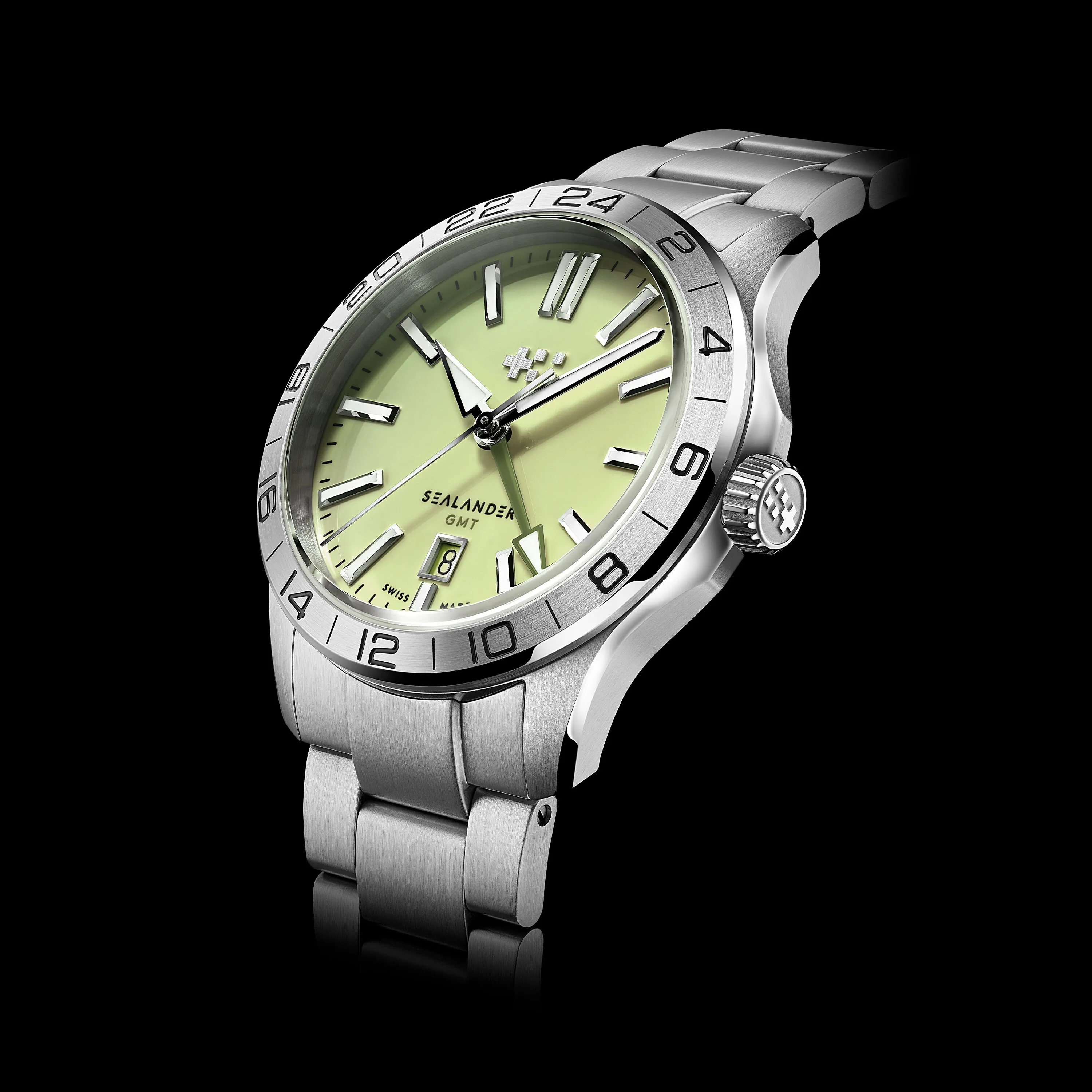 Christopher Ward C63 Sealander GMT Otomatik Pistachio C6342AGM4S00V0B0 detay görseli 5