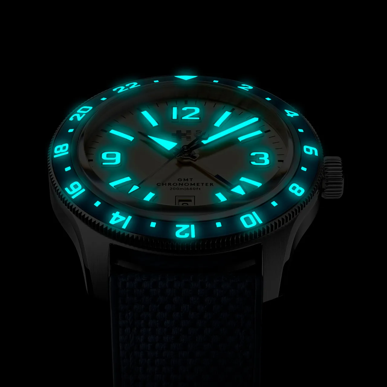 Christopher Ward C60 Trident Biscay GMT Sand Otomatik C6042AGM1S0BW0B0 detay görseli 5
