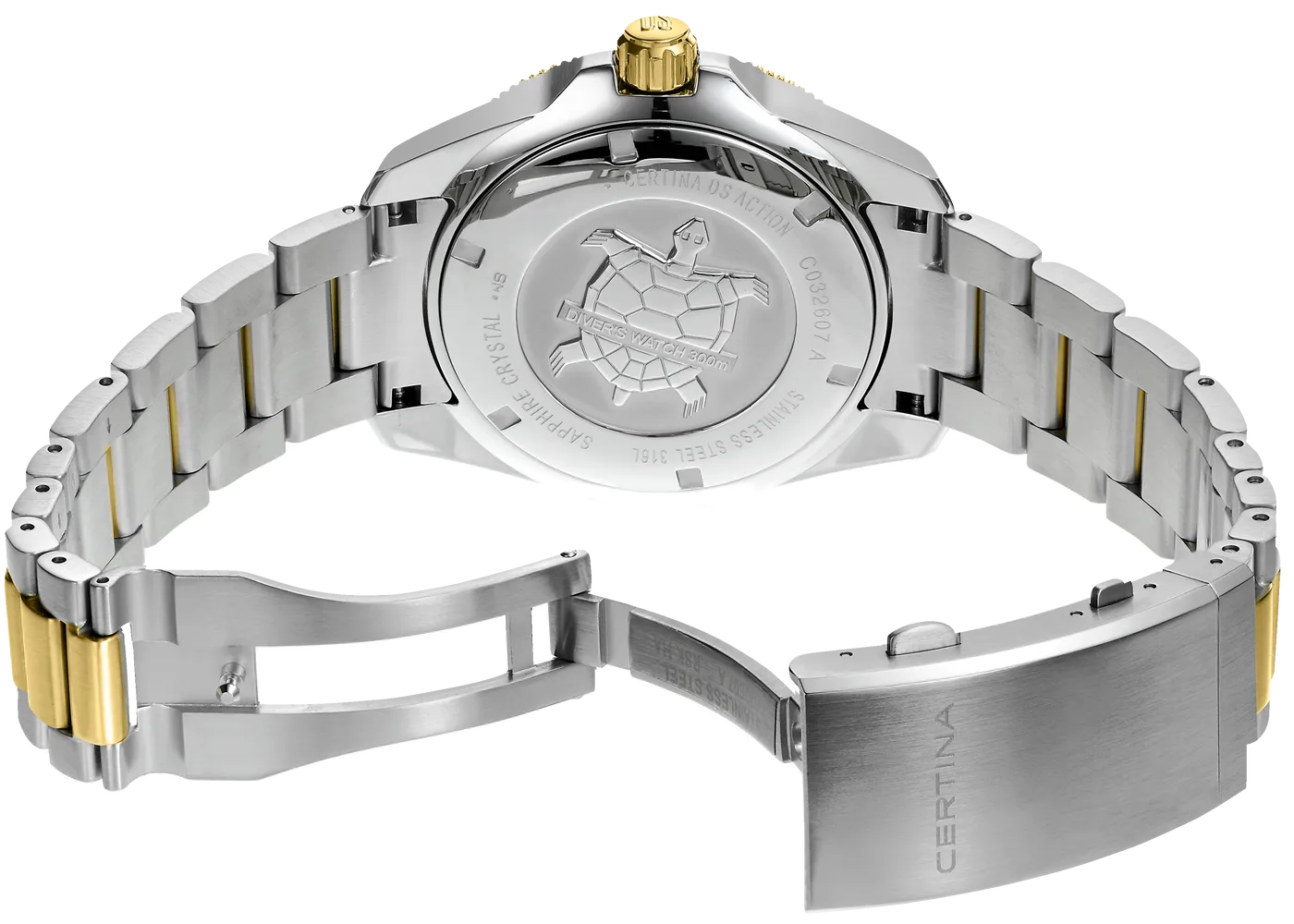 Certina DS Action Diver 43mm Powermatic 80 Otomatik Siyah C0326072205100 detay görseli 3