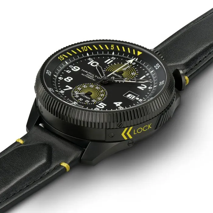 Hamilton Khaki Aviation Takeoff Auto Chrono Limited Edition Otomatik Siyah H76776733 detay görseli 1