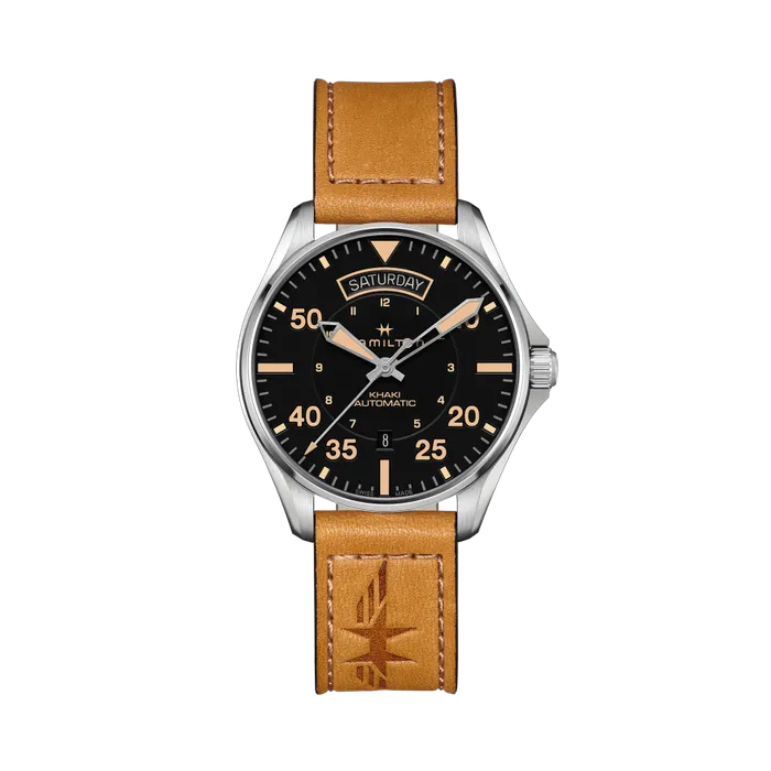 Hamilton Khaki Aviation Day Date Auto Otomatik Siyah H64645531