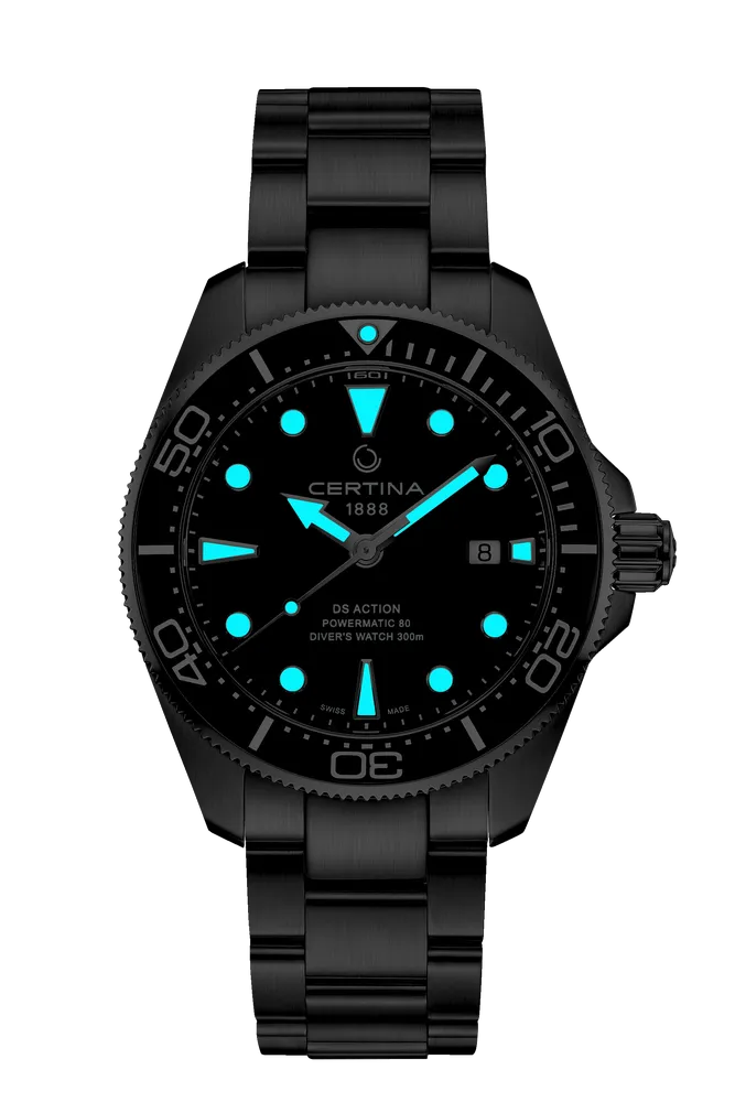Certina DS Action Diver 43mm Powermatic 80 Otomatik Siyah C0326071105100 detay görseli 1