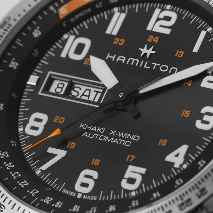 Hamilton Khaki Aviation X-Wind Day Date Auto Otomatik Siyah H77755133 detay görseli 1