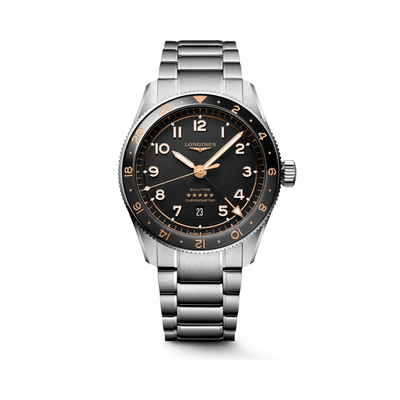 Longines Spirit Zulu Time Siyah Mat L38124506