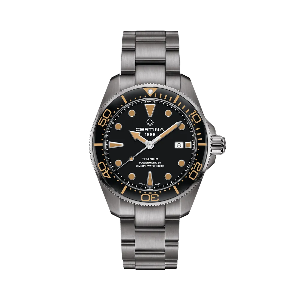 Certina DS Action Diver 43mm Powermatic 80 Otomatik Siyah C0326074405100