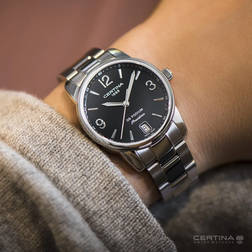 Certina DS Podium Lady 33mm Siyah C0342101105700 detay görseli 3