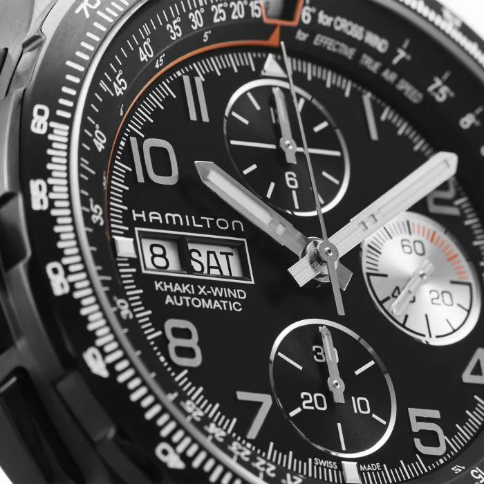 Hamilton Khaki Aviation X-Wind Auto Chrono Otomatik Siyah H77736733 detay görseli 2
