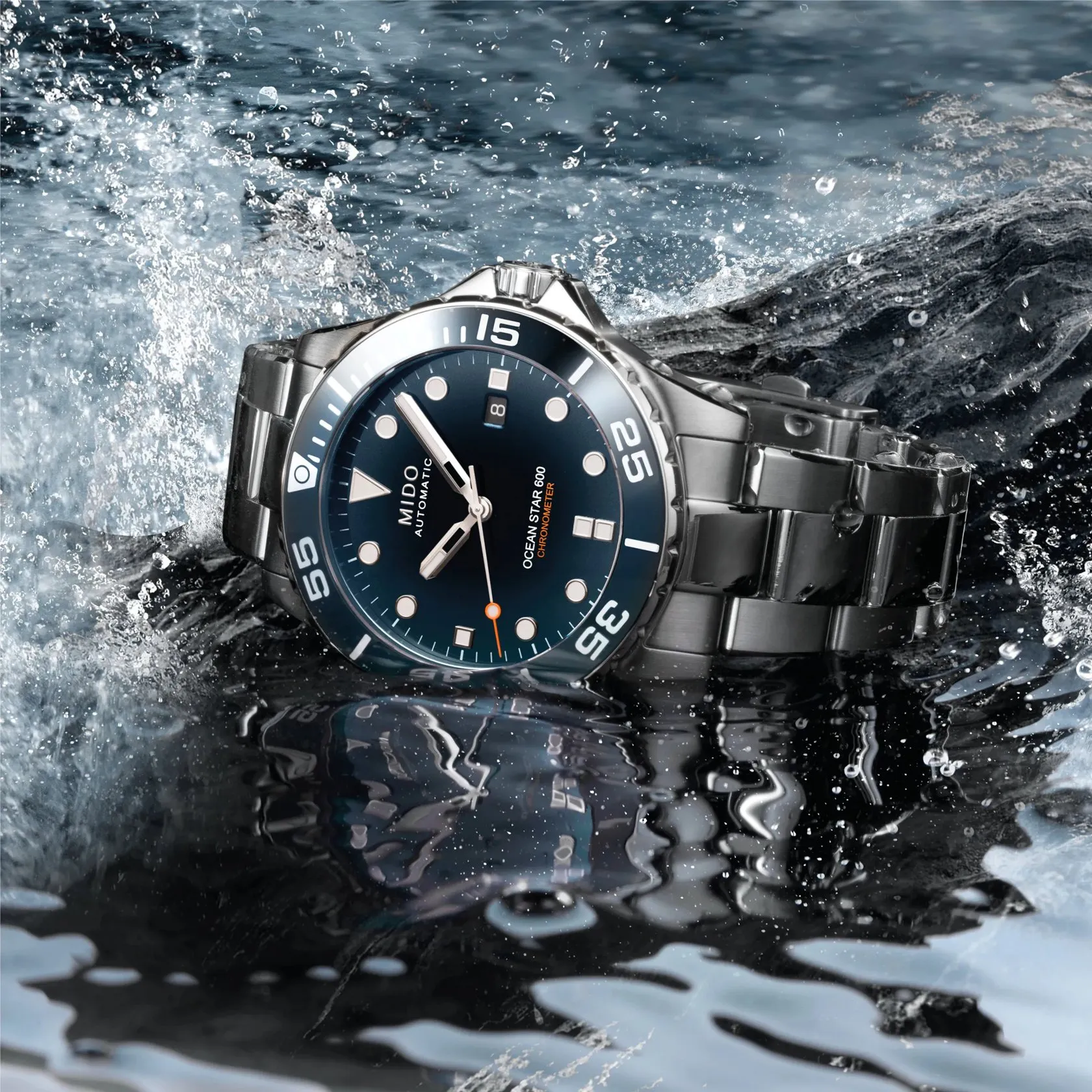 Mido Ocean Star 600 Chronometer Otomatik Mavi M0266081104101 detay görseli 5