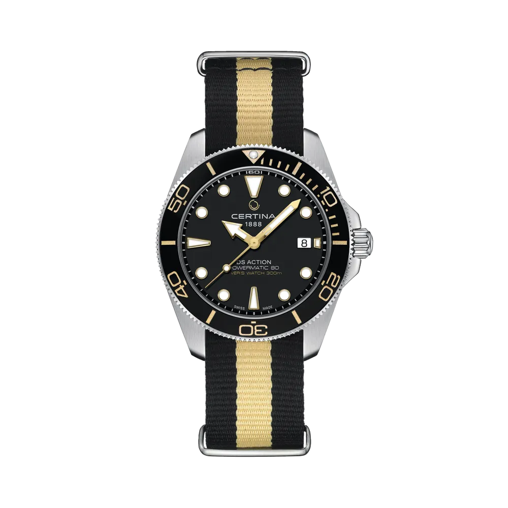 Certina DS Action Diver 40.5mm Powermatic 80 Otomatik Siyah C0484071805101