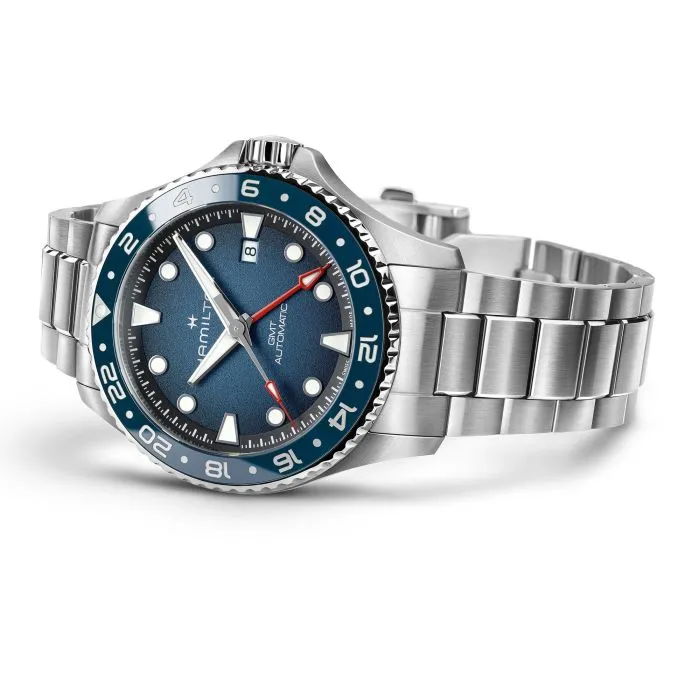 Hamilton Khaki Navy Scuba Auto GMT 43mm Mavi H82535140 detay görseli 4
