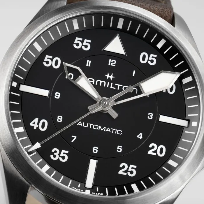 Hamilton Khaki Aviation Pilot Auto Otomatik Siyah H76305530 detay görseli 3