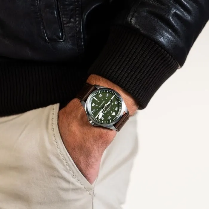 Hamilton Khaki Aviation Pilot Day Date Auto Otomatik Yeşil H64635560 detay görseli 5