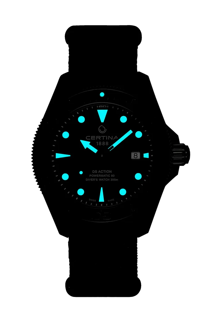 Certina DS Action Diver 43mm Powermatic 80 Otomatik Siyah C0326073805100 detay görseli 1